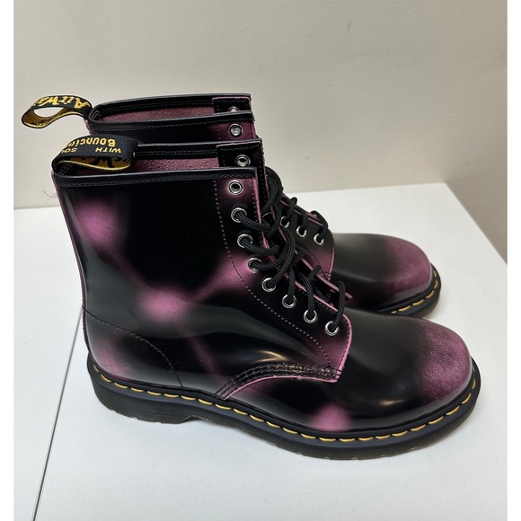 Dr. Martens Unisex 1460 Arcadia Boot Rub Off Black Pink Women's 12 Men's 11 - Picture 5 of 10
